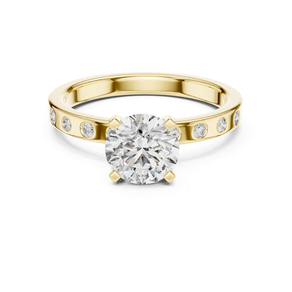Round Accented Lab Grown Diamond Engagement Ring