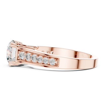 Round Accented Lab Grown Diamond Engagement Ring