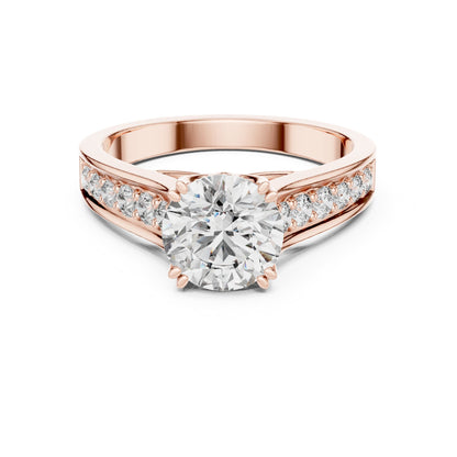 Round Accented Lab Grown Diamond Engagement Ring