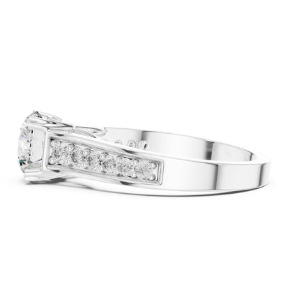 Round Accented Lab Grown Diamond Engagement Ring