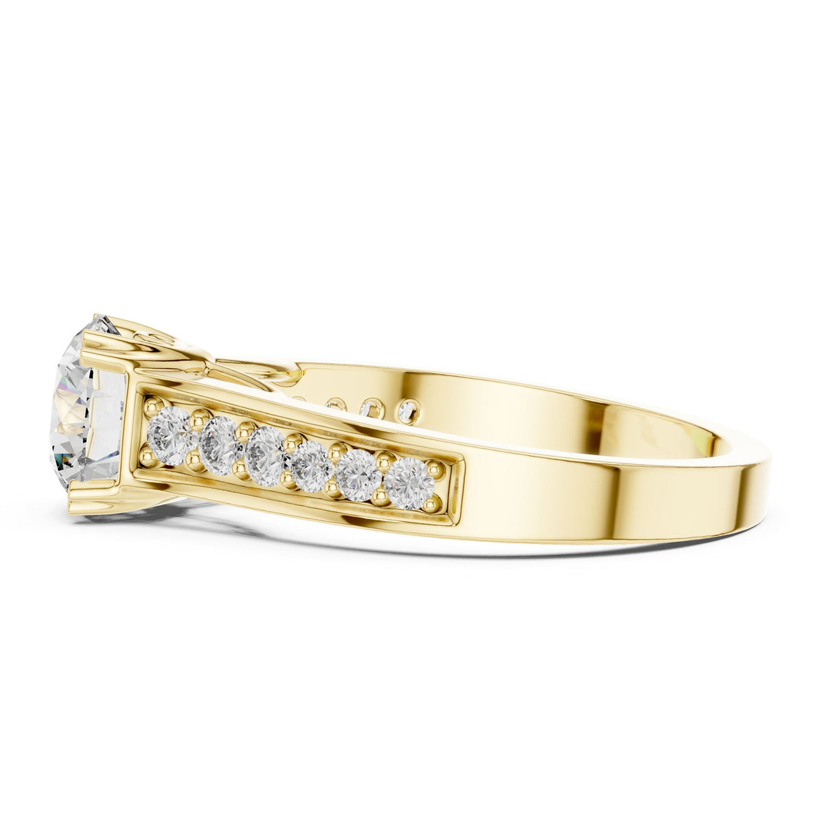 Round Accented Lab Grown Diamond Engagement Ring