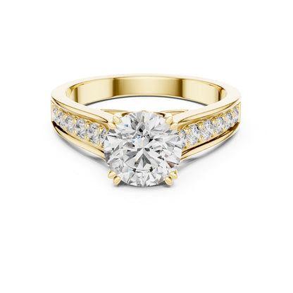 Round Accented Lab Grown Diamond Engagement Ring