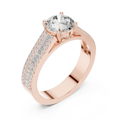 Round Accented Lab Grown Diamond Engagement Ring