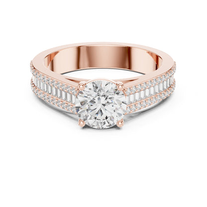 Round Accented Lab Grown Diamond Engagement Ring