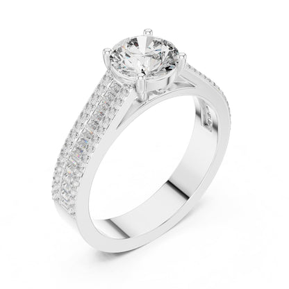 Round Accented Lab Grown Diamond Engagement Ring
