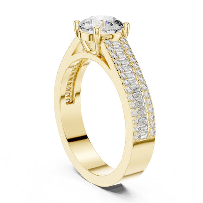 Round Accented Lab Grown Diamond Engagement Ring