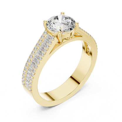 Round Accented Lab Grown Diamond Engagement Ring