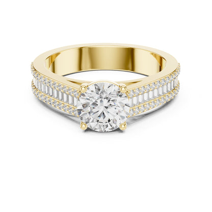 Round Accented Lab Grown Diamond Engagement Ring