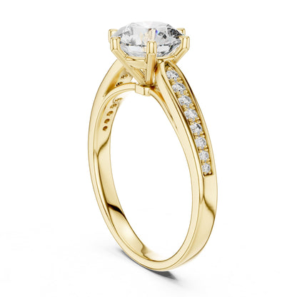 Round Accented Lab Grown Diamond Engagement Ring