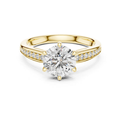 Round Accented Lab Grown Diamond Engagement Ring