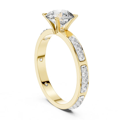 Round Accented Lab Grown Diamond Engagement Ring