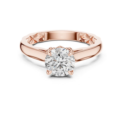 Round Accented Lab Grown Diamond Engagement Ring