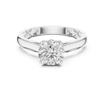 Round Accented Lab Grown Diamond Engagement Ring