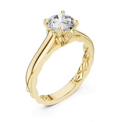 Round Accented Lab Grown Diamond Engagement Ring