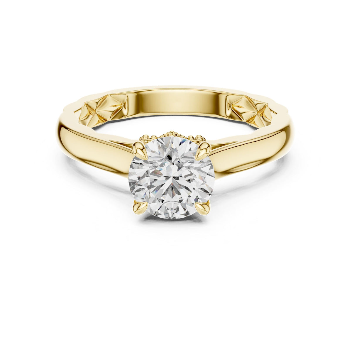 Round Accented Lab Grown Diamond Engagement Ring