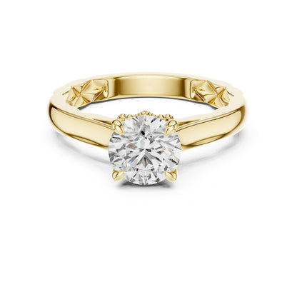 Round Accented Lab Grown Diamond Engagement Ring
