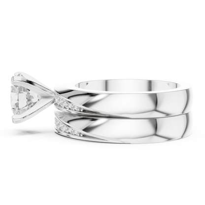 Round Accented Lab Grown Diamond Engagement Ring