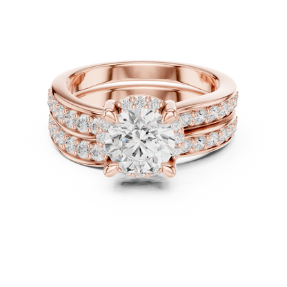 Round Accented Lab Grown Diamond Engagement Ring