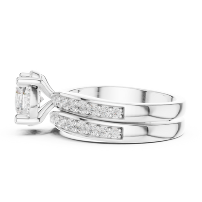 Round Accented Lab Grown Diamond Engagement Ring