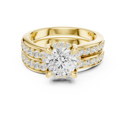 Round Accented Lab Grown Diamond Engagement Ring