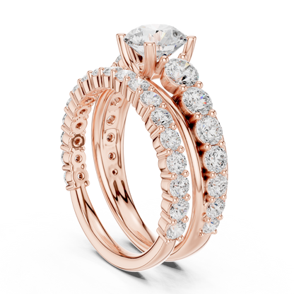 Round Accented Lab Grown Diamond Engagement Ring