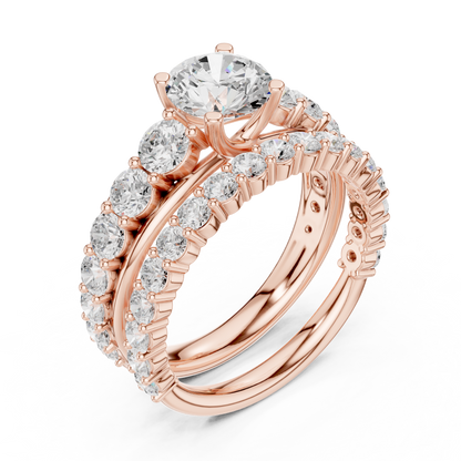 Round Accented Lab Grown Diamond Engagement Ring