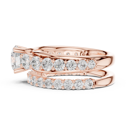 Round Accented Lab Grown Diamond Engagement Ring