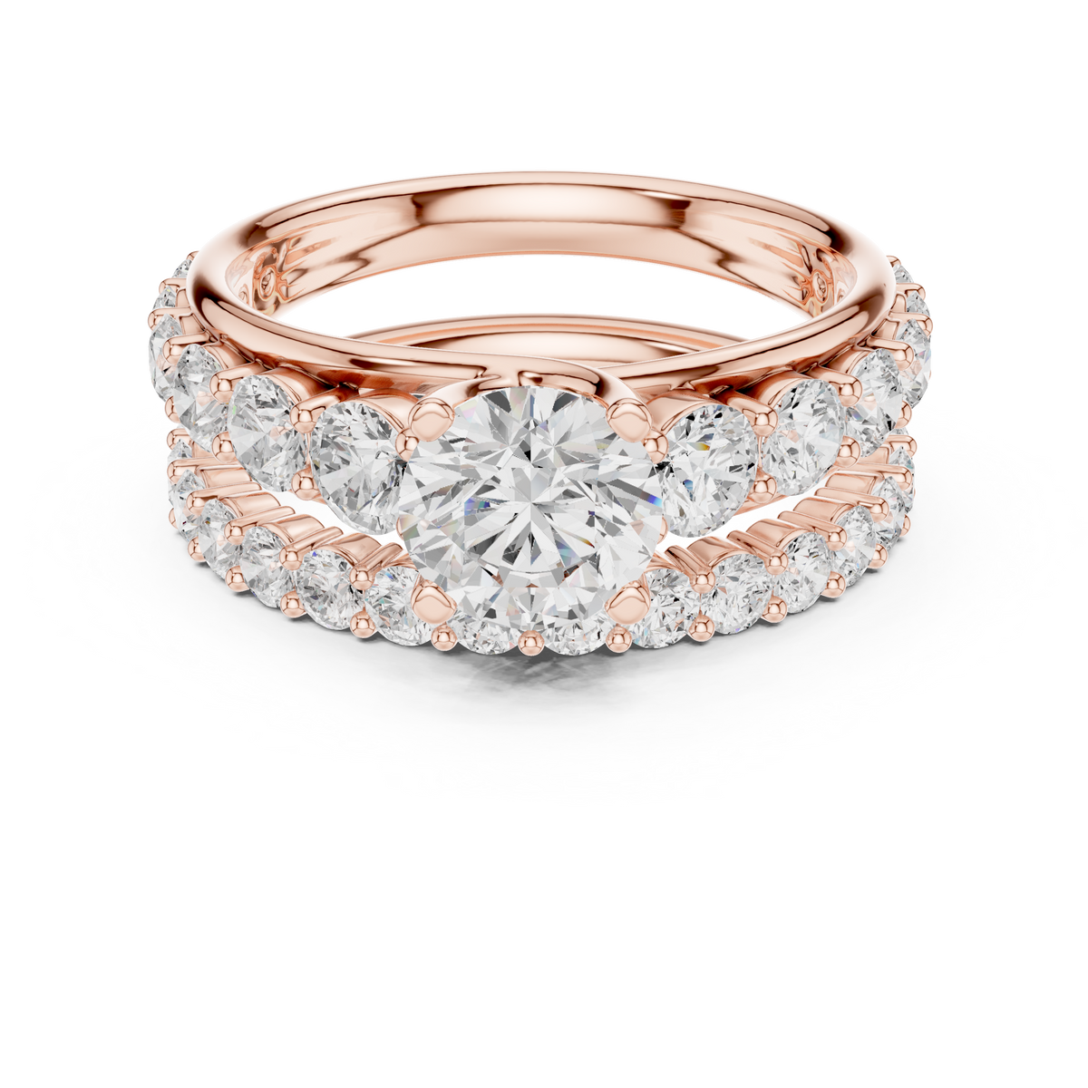 Round Accented Lab Grown Diamond Engagement Ring
