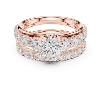 Round Accented Lab Grown Diamond Engagement Ring