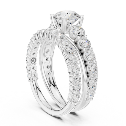 Round Accented Lab Grown Diamond Engagement Ring