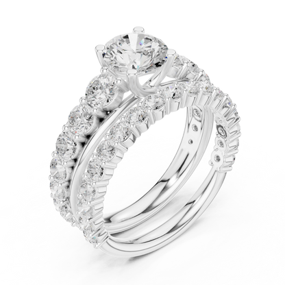 Round Accented Lab Grown Diamond Engagement Ring