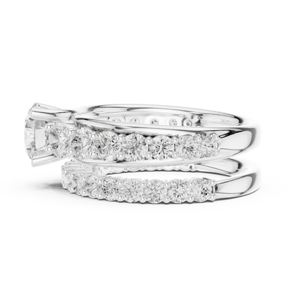 Round Accented Lab Grown Diamond Engagement Ring