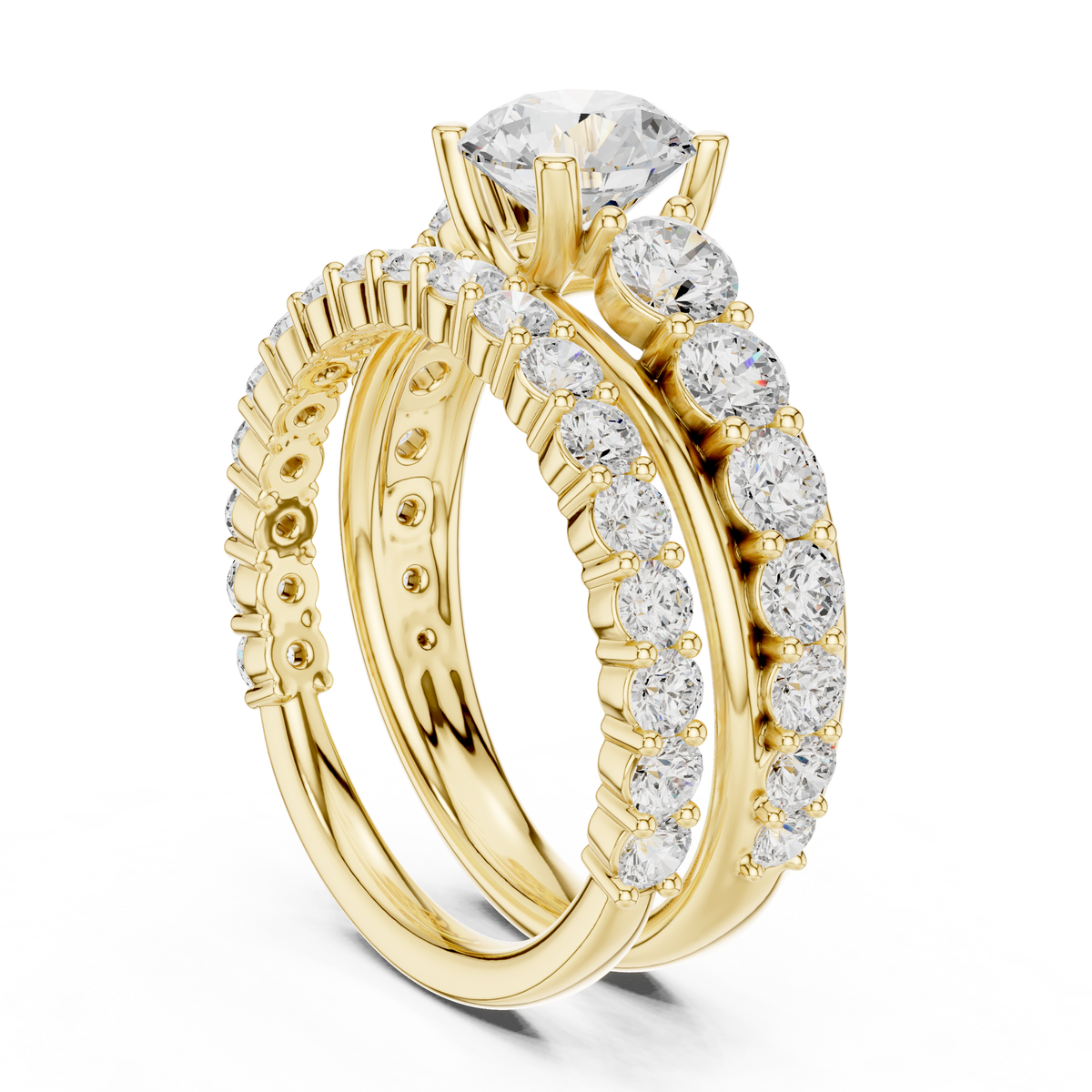Round Accented Lab Grown Diamond Engagement Ring