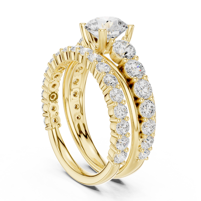 Round Accented Lab Grown Diamond Engagement Ring