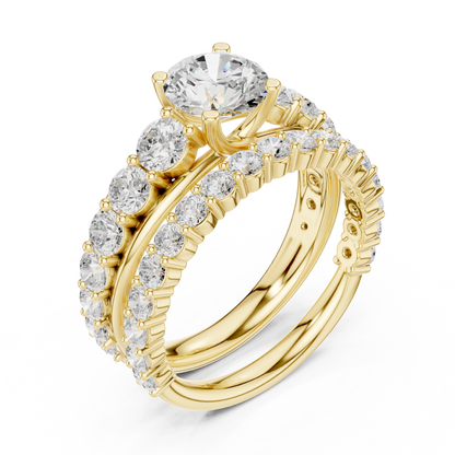 Round Accented Lab Grown Diamond Engagement Ring