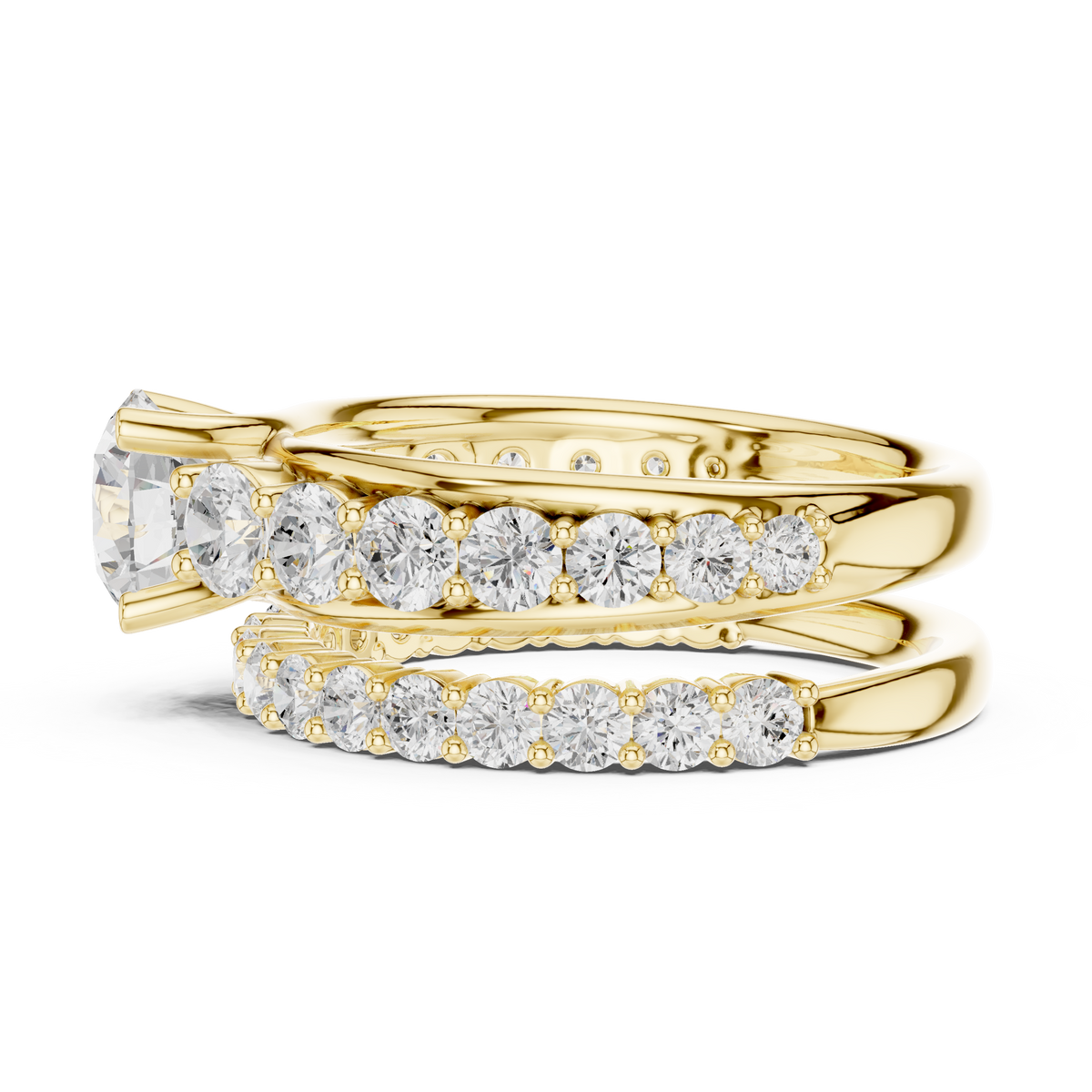 Round Accented Lab Grown Diamond Engagement Ring