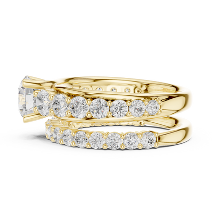 Round Accented Lab Grown Diamond Engagement Ring