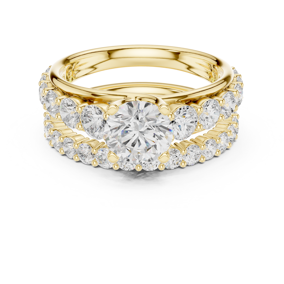 Round Accented Lab Grown Diamond Engagement Ring