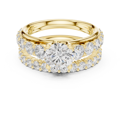 Round Accented Lab Grown Diamond Engagement Ring