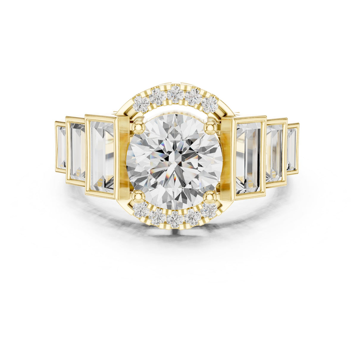 Round Accented Lab Grown Diamond Engagement Ring
