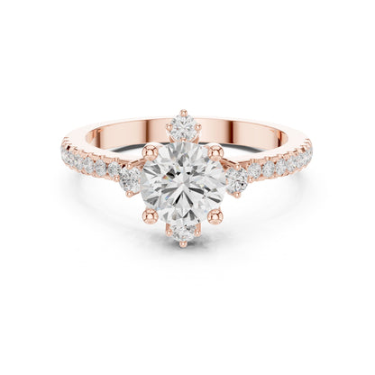 Round Accented Lab Grown Diamond Engagement Ring