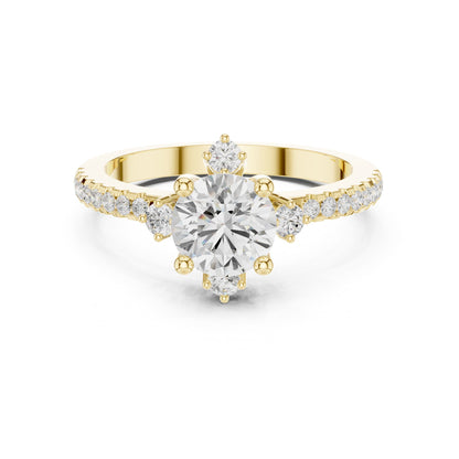 Round Accented Lab Grown Diamond Engagement Ring