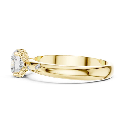 Round Accented Lab Grown Diamond Engagement Ring