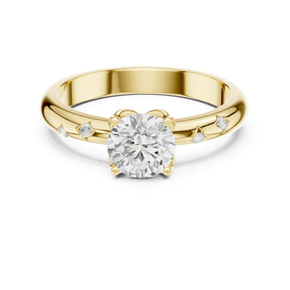 Round Accented Lab Grown Diamond Engagement Ring