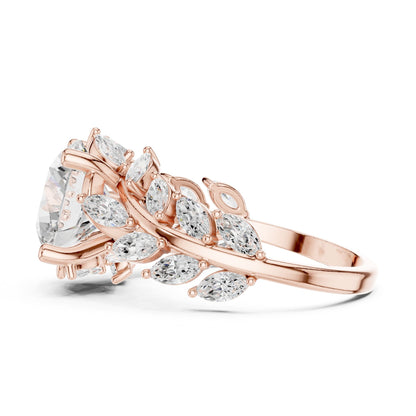 Round Accented Lab Grown Diamond Engagement Ring