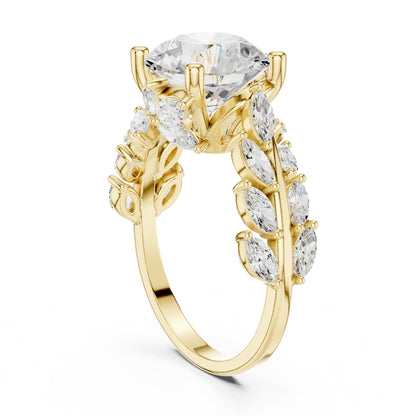 Round Accented Lab Grown Diamond Engagement Ring