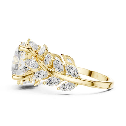 Round Accented Lab Grown Diamond Engagement Ring