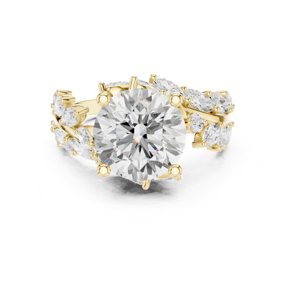 Round Accented Lab Grown Diamond Engagement Ring