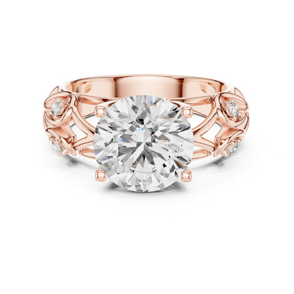 Round Accented Lab Grown Diamond Engagement Ring