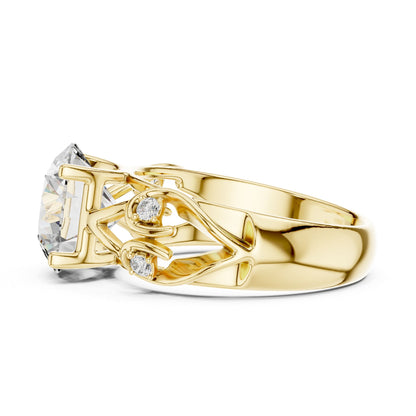 Round Accented Lab Grown Diamond Engagement Ring